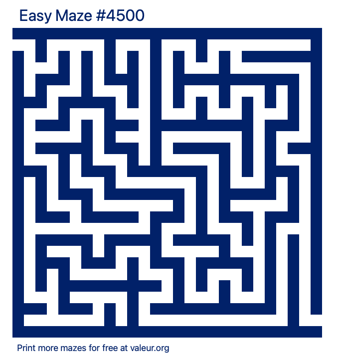 Free Printable Easy Maze number 4500