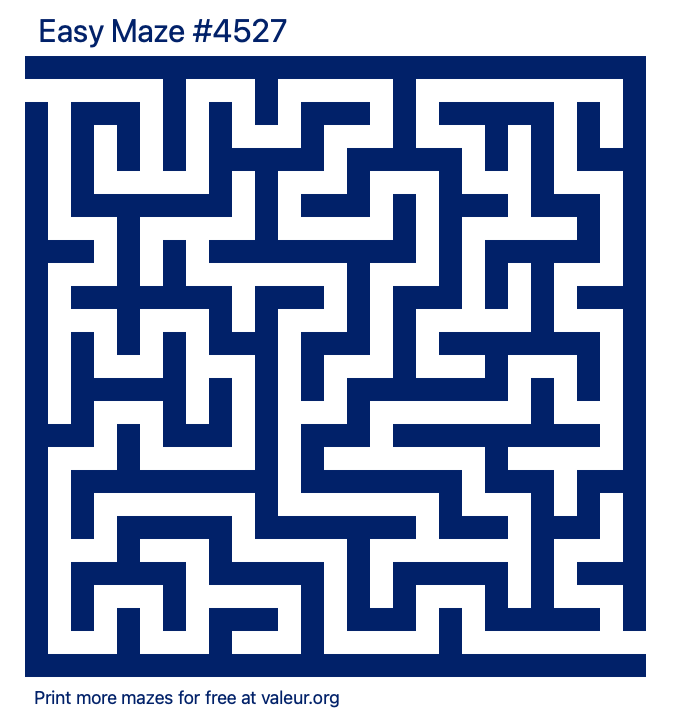 Free Printable Easy Maze number 4527