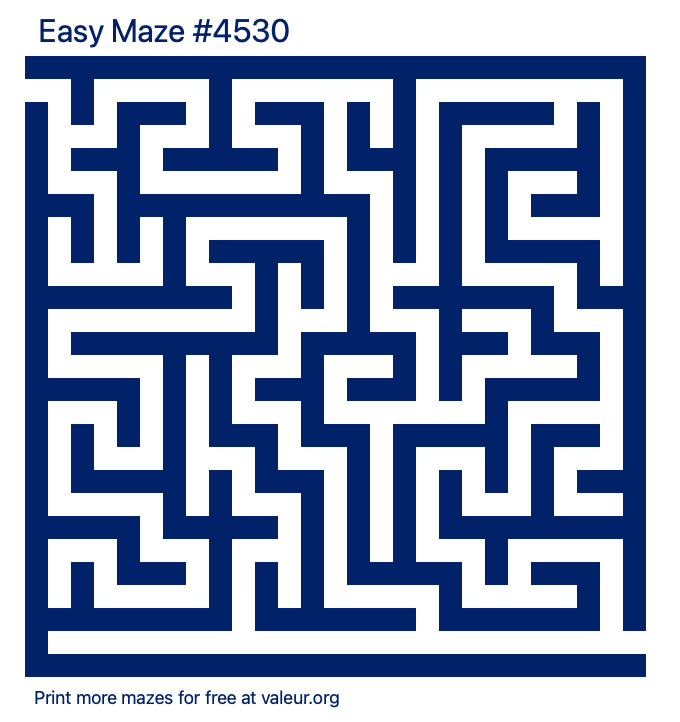 Free Printable Easy Maze number 4530