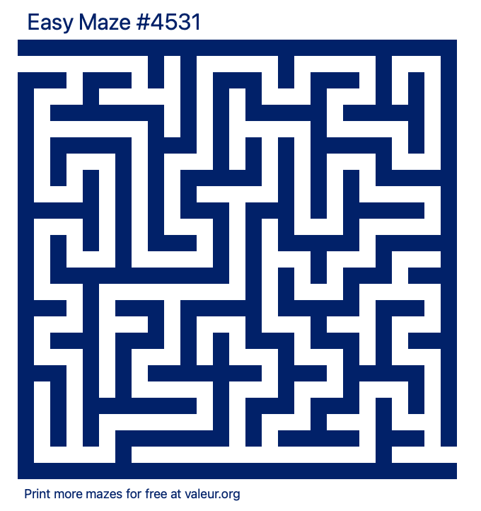 Free Printable Easy Maze number 4531