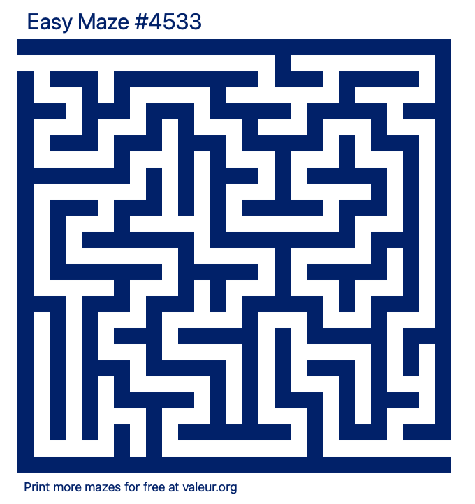 Free Printable Easy Maze number 4533
