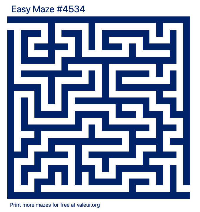 Free Printable Easy Maze number 4534