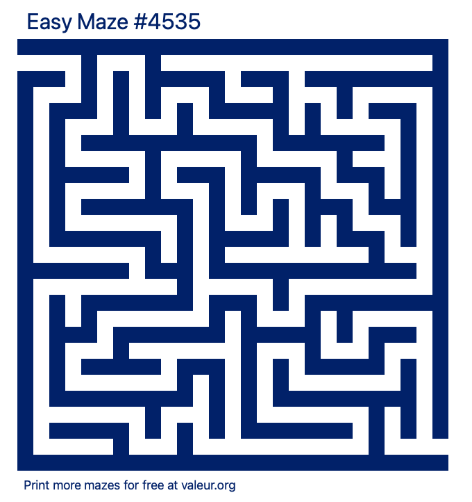 Free Printable Easy Maze number 4535