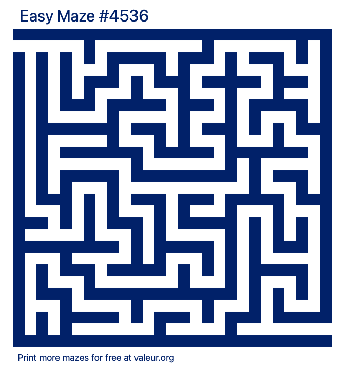 Free Printable Easy Maze number 4536
