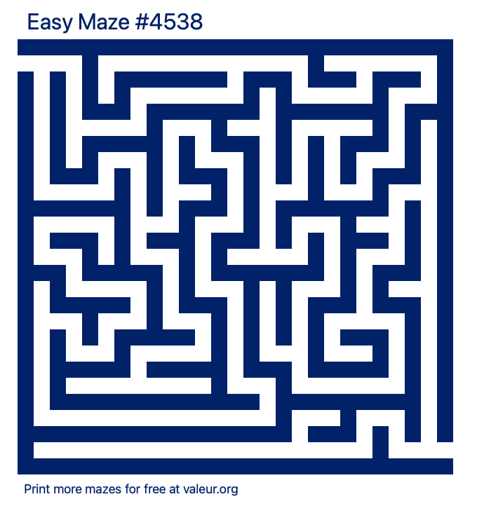 Free Printable Easy Maze number 4538