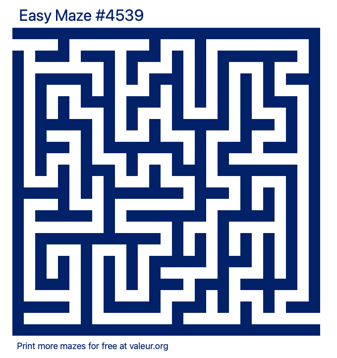 Free Printable Easy Maze number 4539