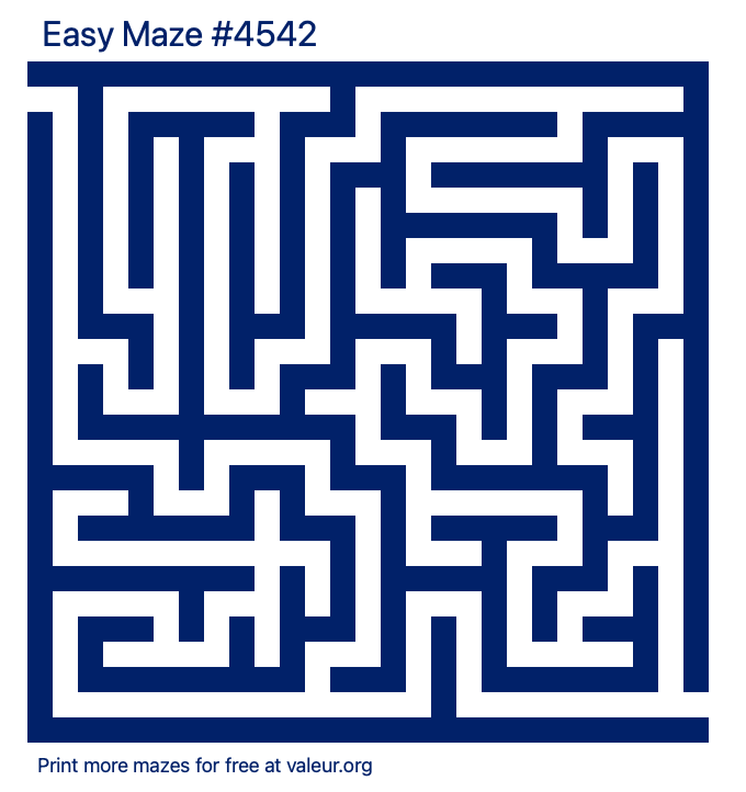 Free Printable Easy Maze number 4542
