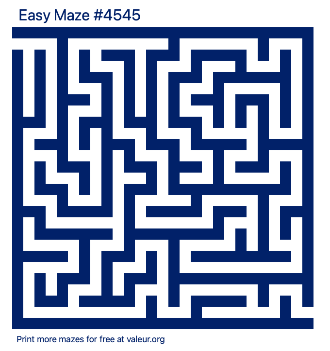 Free Printable Easy Maze number 4545