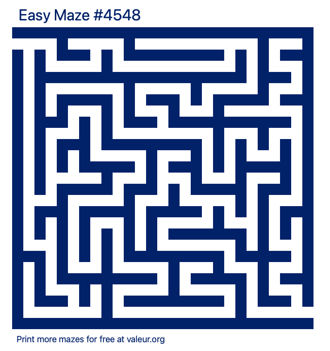 Free Printable Easy Maze number 4548