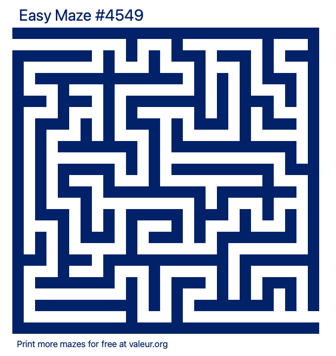 Free Printable Easy Maze number 4549