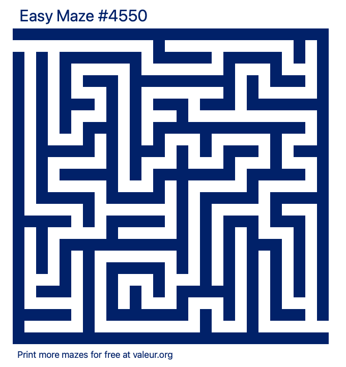 Free Printable Easy Maze number 4550