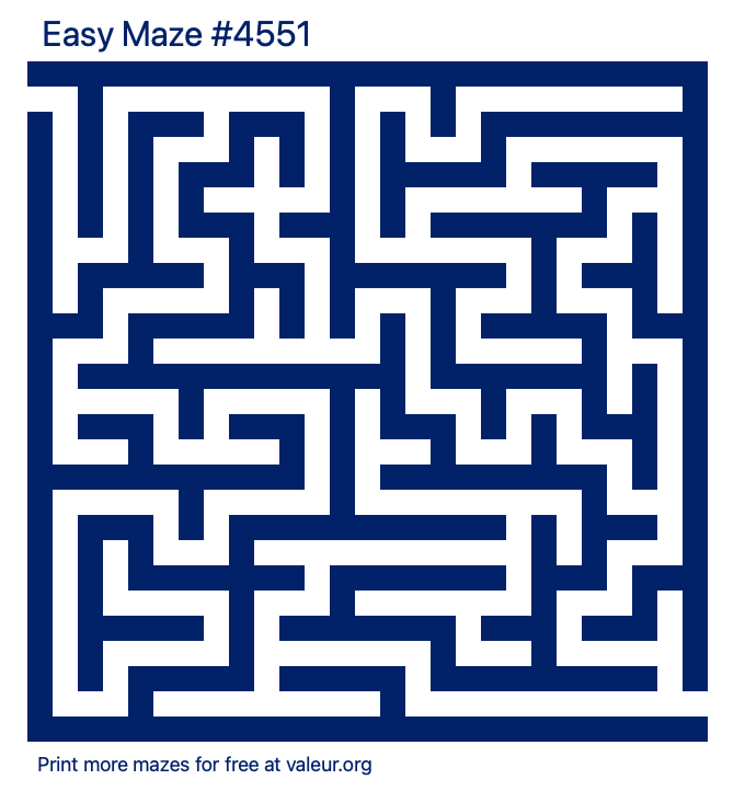 Free Printable Easy Maze number 4551