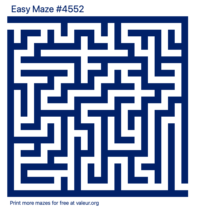 Free Printable Easy Maze number 4552