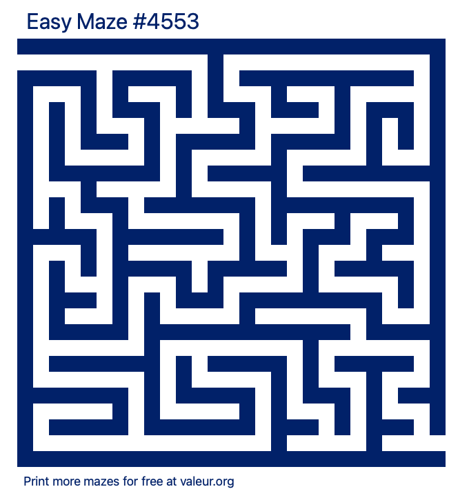 Free Printable Easy Maze number 4553