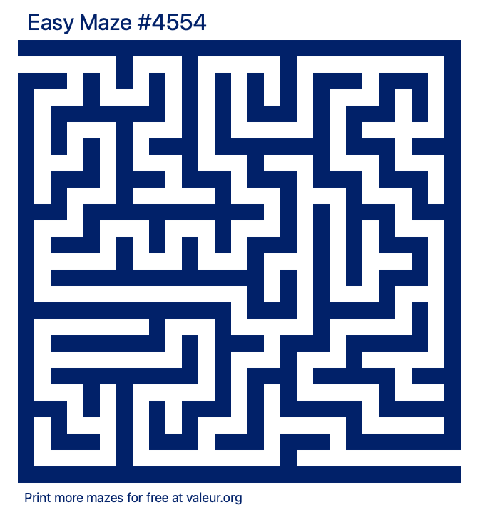 Free Printable Easy Maze number 4554