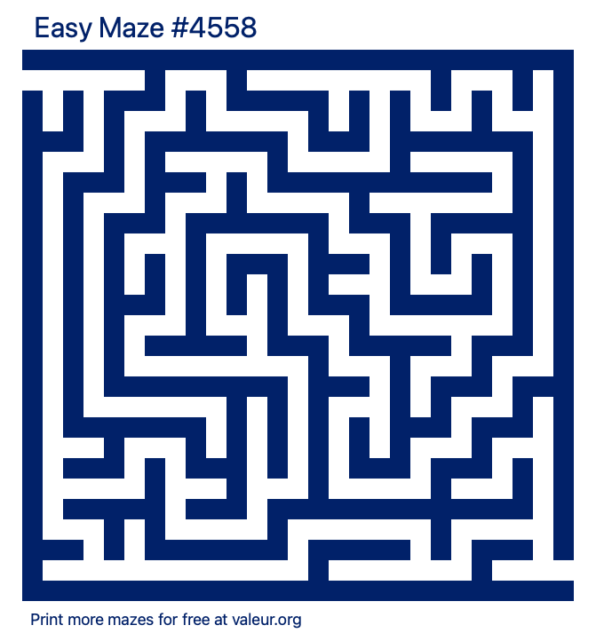 Free Printable Easy Maze number 4558