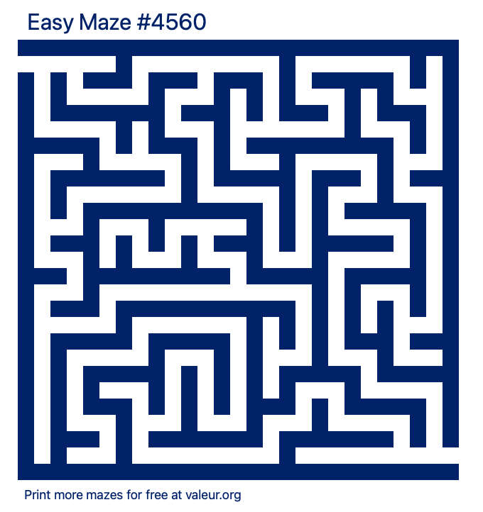 Free Printable Easy Maze number 4560