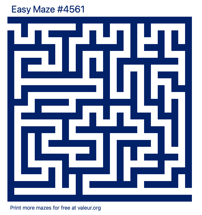 Free Printable Easy Maze number 4561