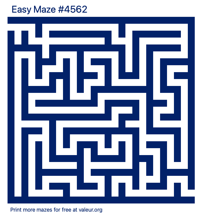 Free Printable Easy Maze number 4562