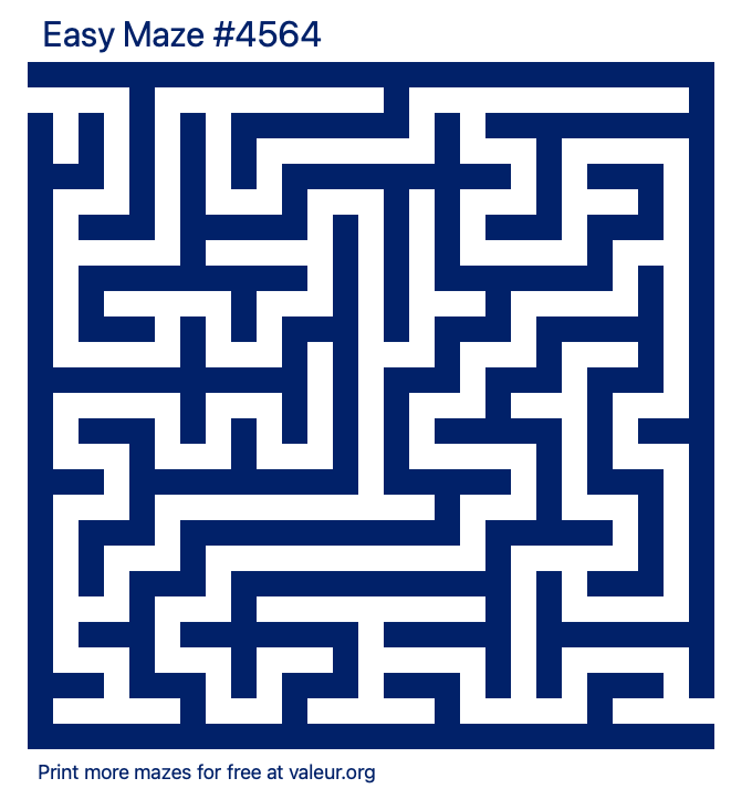 Free Printable Easy Maze number 4564