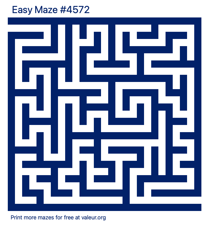 Free Printable Easy Maze number 4572