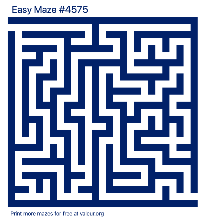 Free Printable Easy Maze number 4575