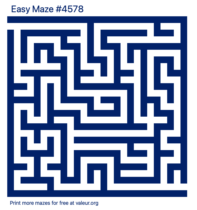 Free Printable Easy Maze number 4578