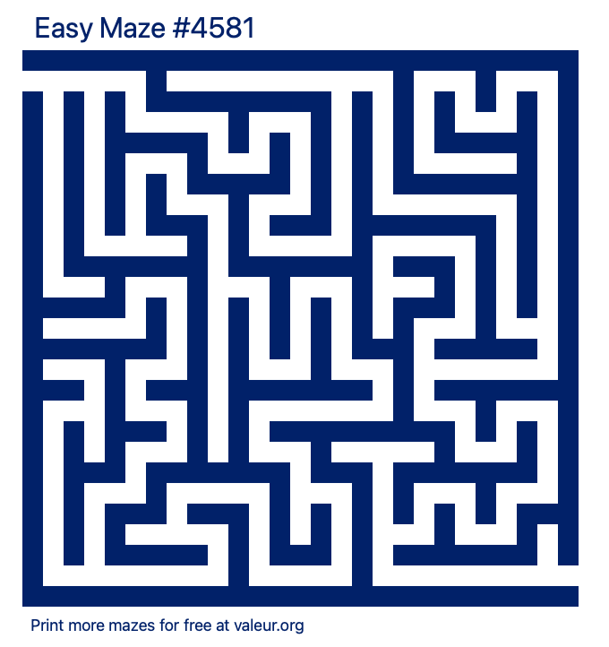 Free Printable Easy Maze number 4581