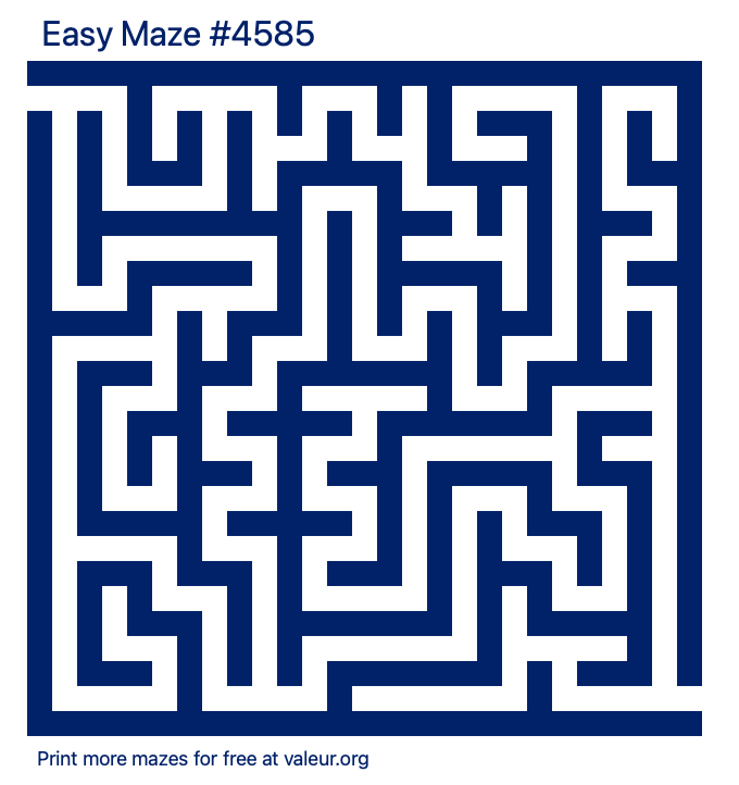 Free Printable Easy Maze number 4585