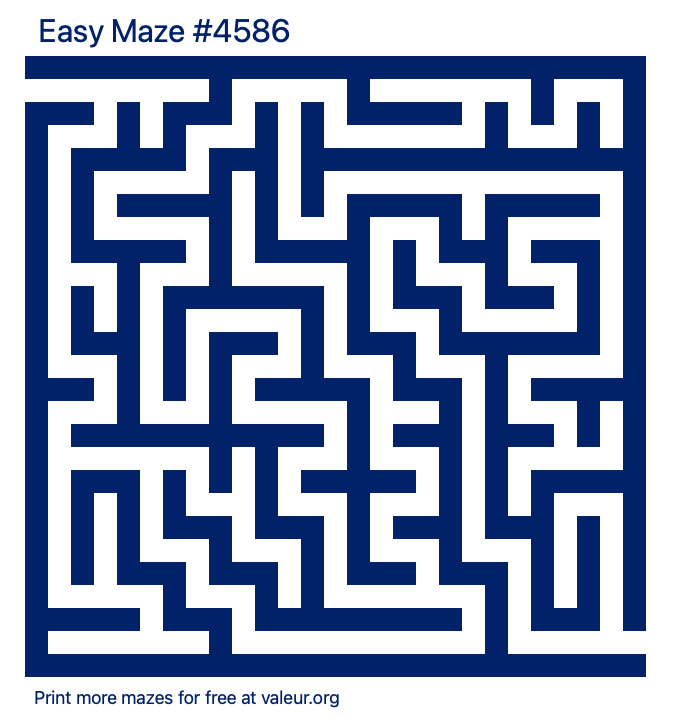 Free Printable Easy Maze number 4586