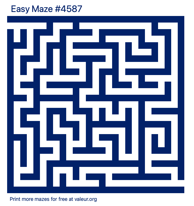 Free Printable Easy Maze number 4587