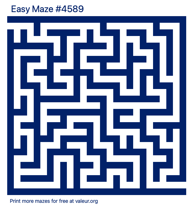 Free Printable Easy Maze number 4589