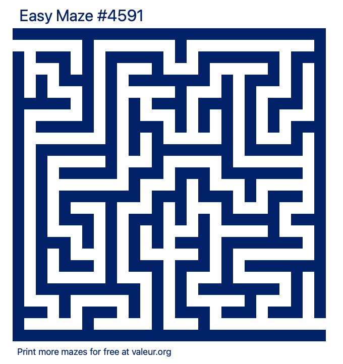 Free Printable Easy Maze number 4591