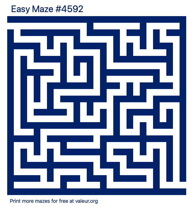 Free Printable Easy Maze number 4592