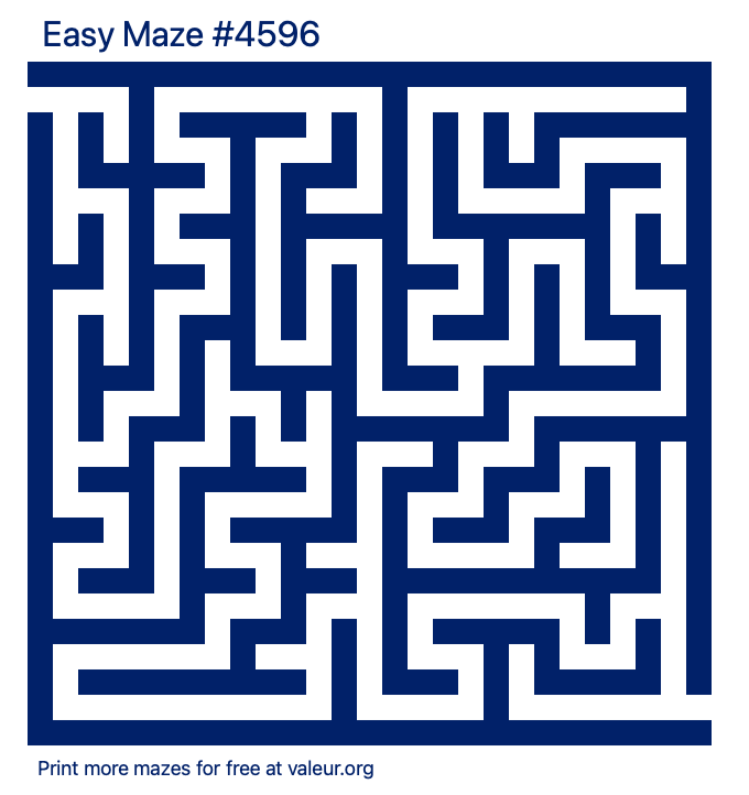 Free Printable Easy Maze number 4596