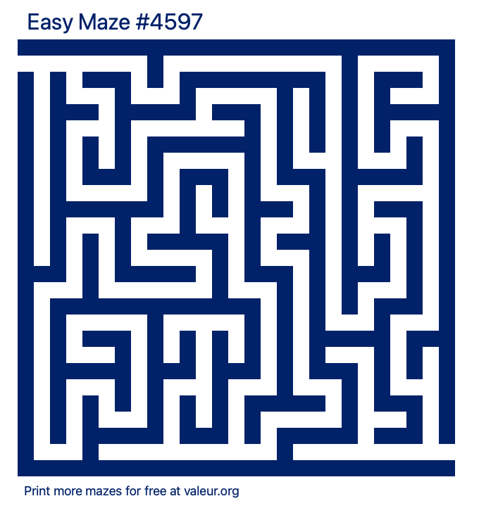 Free Printable Easy Maze number 4597