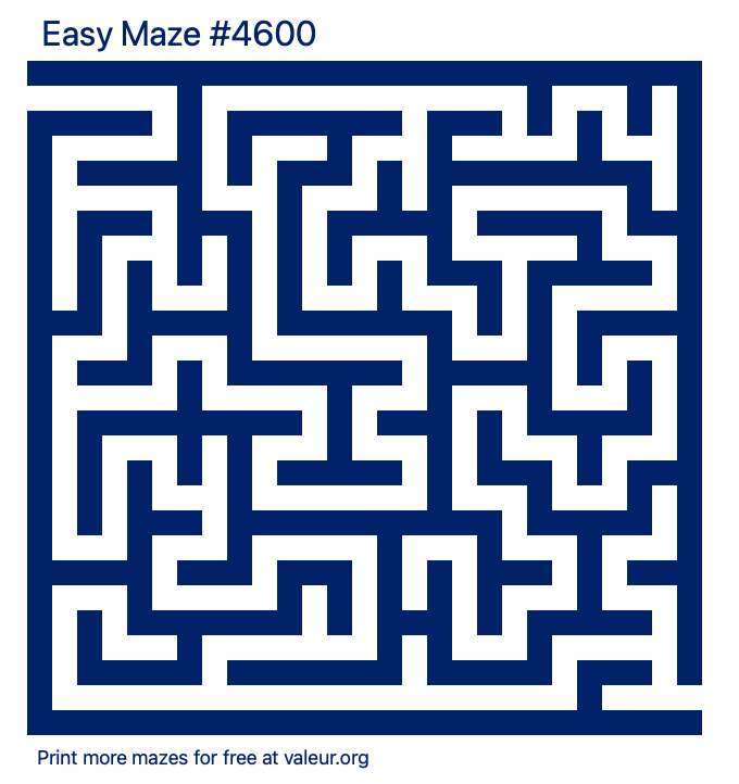 Free Printable Easy Maze number 4600