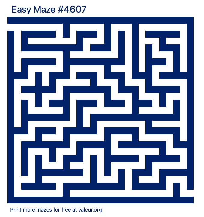 Free Printable Easy Maze number 4607