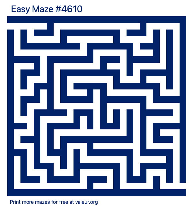 Free Printable Easy Maze number 4610