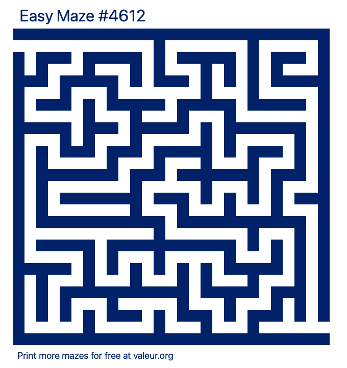 Free Printable Easy Maze number 4612