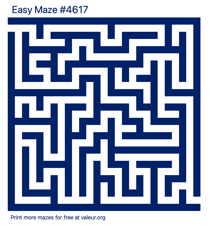 Free Printable Easy Maze number 4617