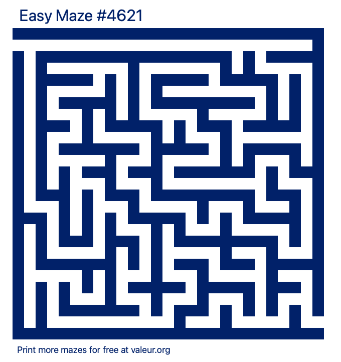 Free Printable Easy Maze number 4621