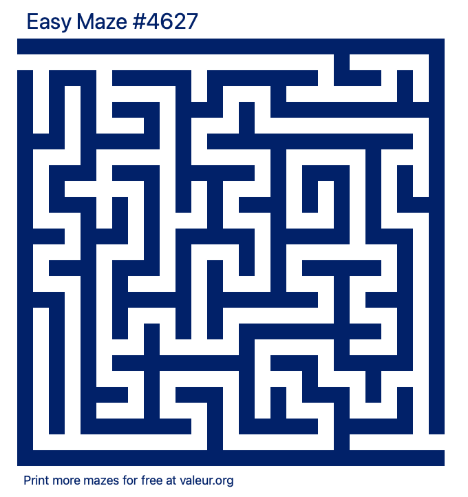 Free Printable Easy Maze number 4627