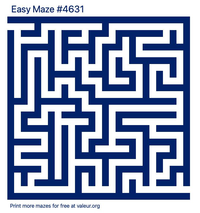 Free Printable Easy Maze number 4631