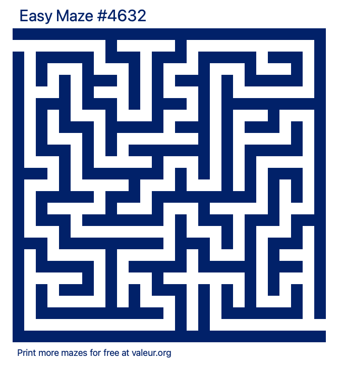 Free Printable Easy Maze number 4632