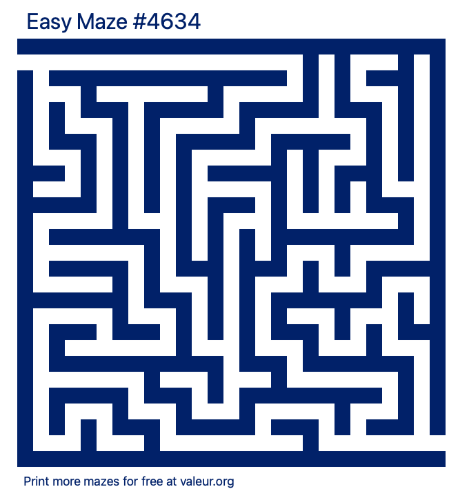 Free Printable Easy Maze number 4634