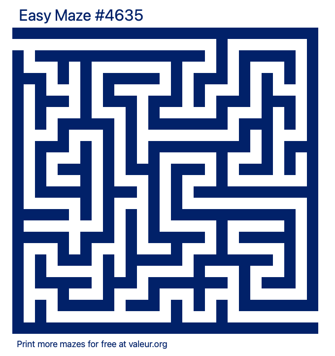 Free Printable Easy Maze number 4635