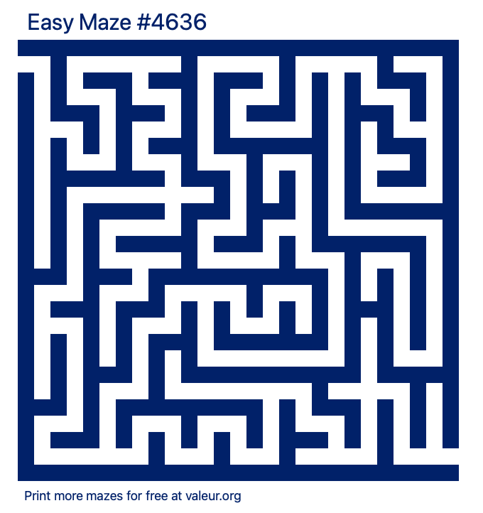 Free Printable Easy Maze number 4636