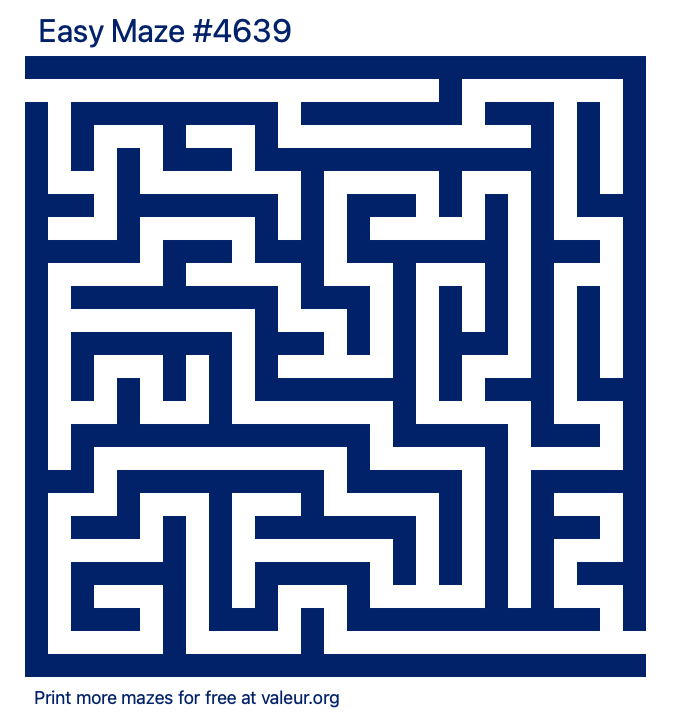 Free Printable Easy Maze number 4639