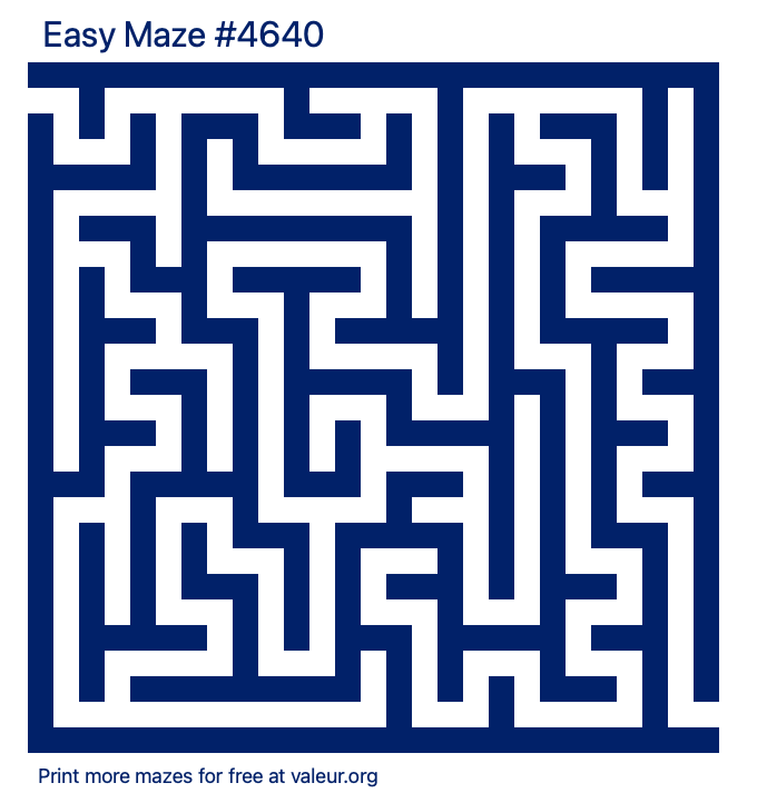 Free Printable Easy Maze number 4640